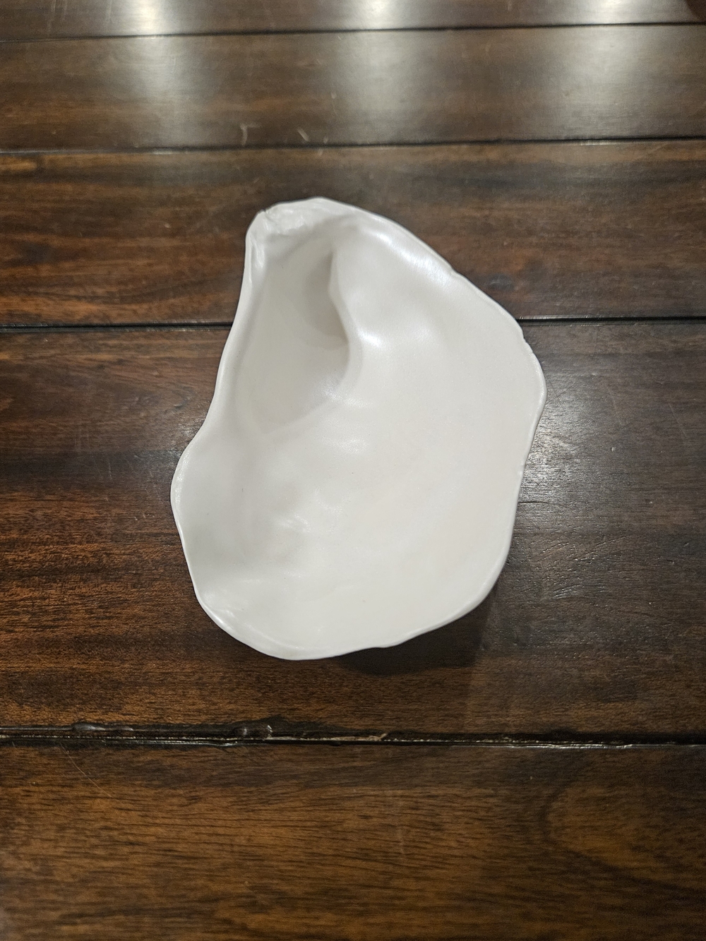 ​Creative Co-Op White Ceramic Oyster Shell Dish Trinket Tray Coastal Decor DF146